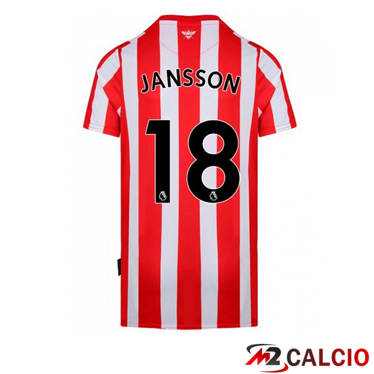Maglie Calcio Brentford FC (JANSSON 18) Prima Rosso Bianco 2022/2023