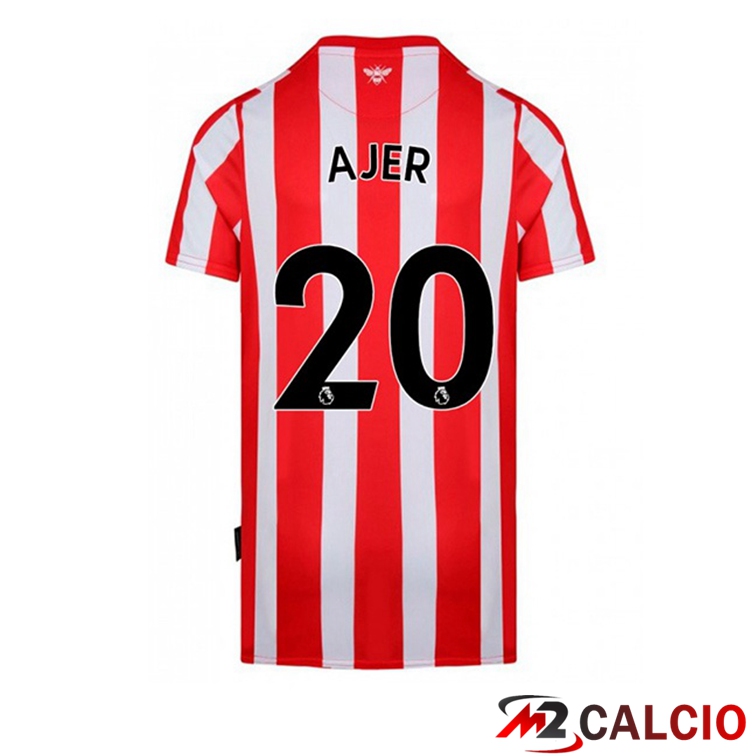 Maglie Calcio Brentford FC (AJER 20) Prima Rosso Bianco 2022/2023