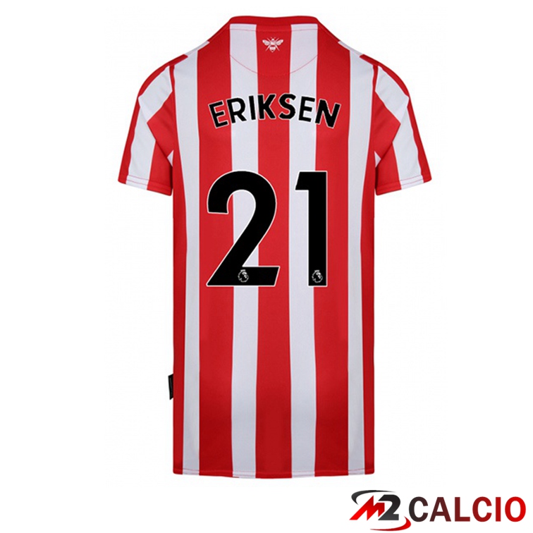 Maglie Calcio Brentford FC (ERIKSEN 21) Prima Rosso Bianco 2022/2023