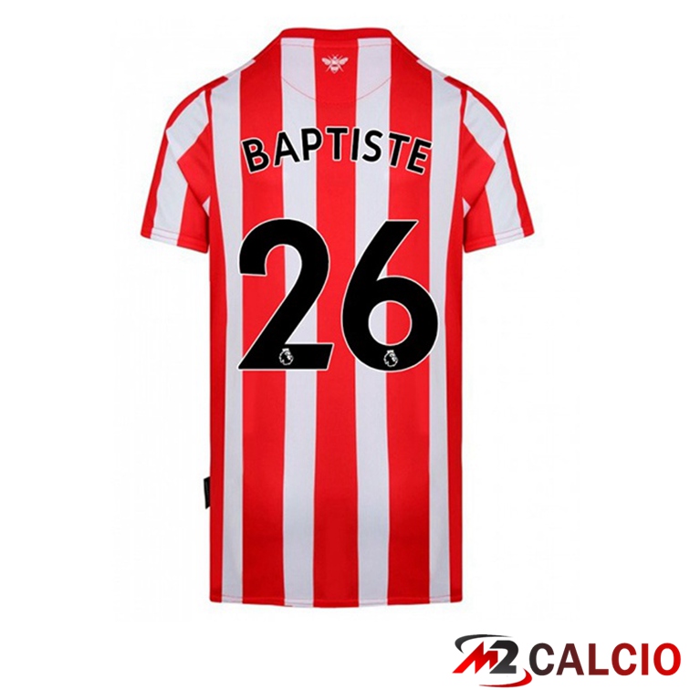 Maglie Calcio Brentford FC (BAPTISTE 26) Prima Rosso Bianco 2022/2023