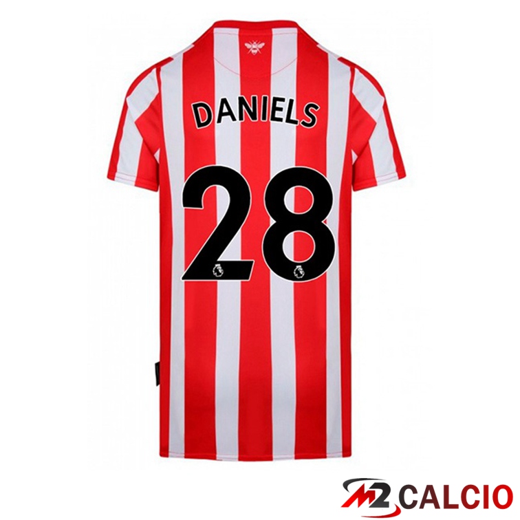 Maglie Calcio Brentford FC (BIDSTRUP 28) Prima Rosso Bianco 2022/2023