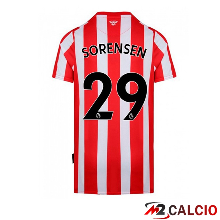 Maglie Calcio Brentford FC (SORENSEN 29) Prima Rosso Bianco 2022/2023