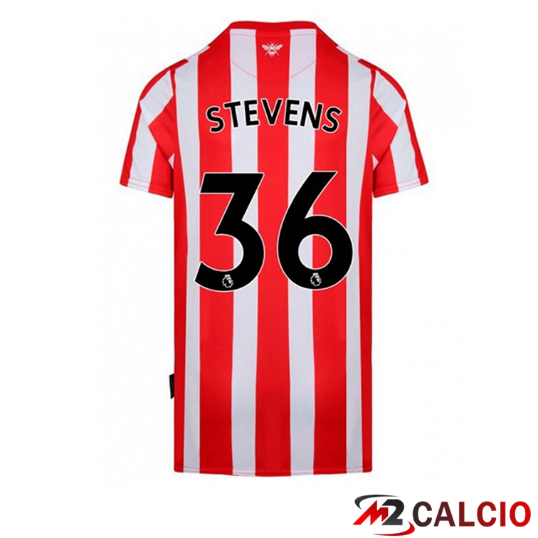 Maglie Calcio Brentford FC (STEVENS 36) Prima Rosso Bianco 2022/2023