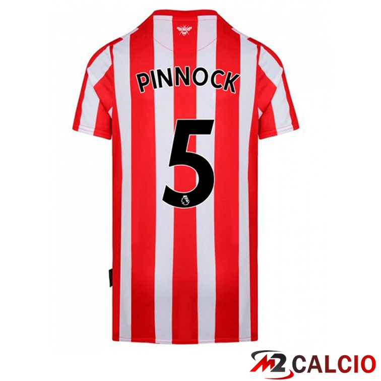 Maglie Calcio Brentford FC (PINNOCK 5) Prima Rosso Bianco 2022/2023