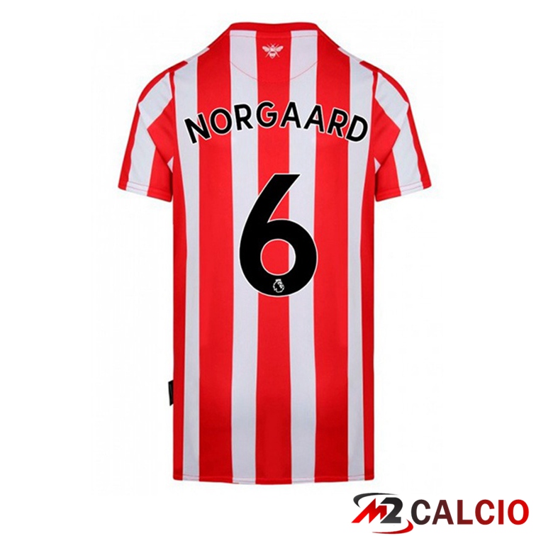 Maglie Calcio Brentford FC (NORGAARD 6) Prima Rosso Bianco 2022/2023