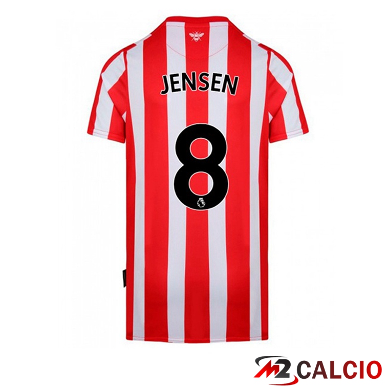 Maglie Calcio Brentford FC (JENSEN 8) Prima Rosso Bianco 2022/2023