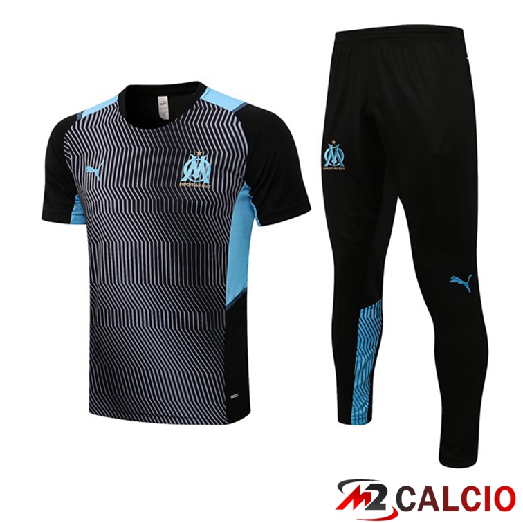 Maglie Allenamento Marsiglia OM + Pantaloni Nero Blu 2021/2022