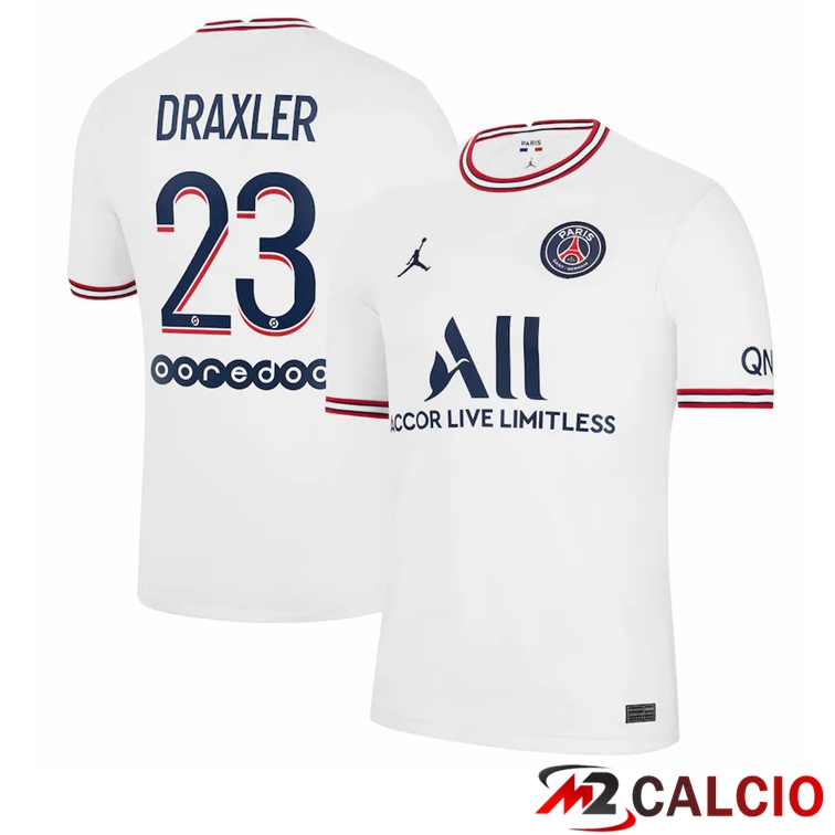 Maglia Jordan Paris PSG (Draxler 23) Quattro Bianco 2021/2022