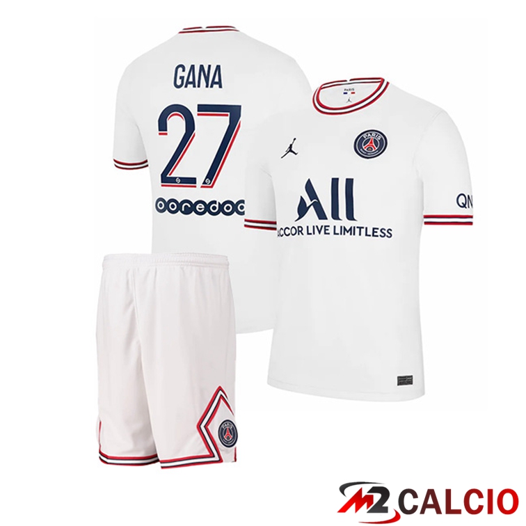 Maglia Jordan Paris PSG (Gana 27) Bambino Quattro Bianco 2021/2022