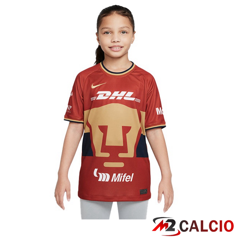 Maglia Calcio Pumas UNAM Bambino Terza Rosso Scuro 2022/2023