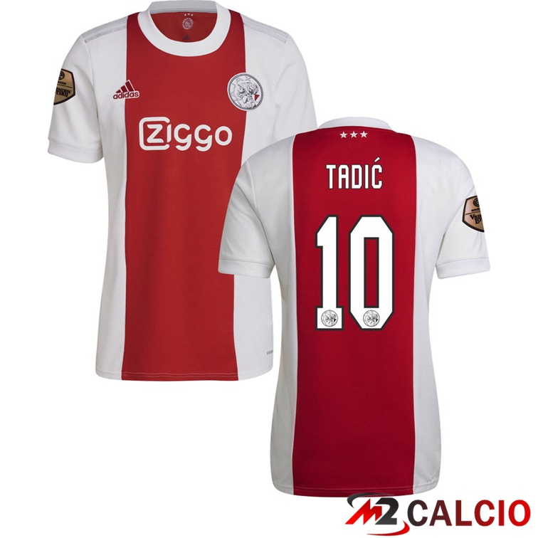 Maglia AFC Ajax（TADIC 10）Prima Rosso/Bianco 2021/2022