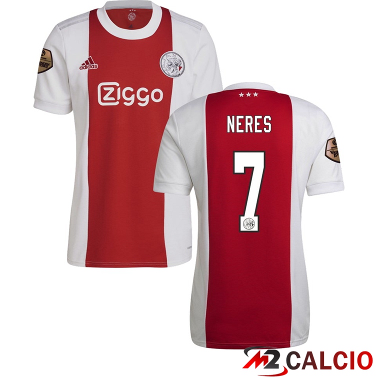 Maglia AFC Ajax（NERES 7）Prima Rosso/Bianco 2021/2022