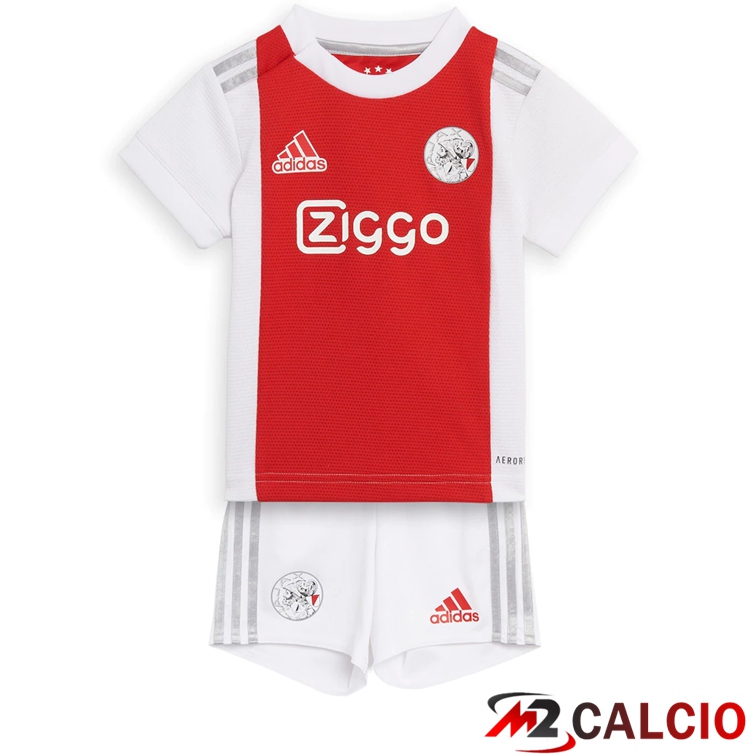 Maglie Calcio AFC Ajax Prima Bambino Rosso/Bianco 2021/2022