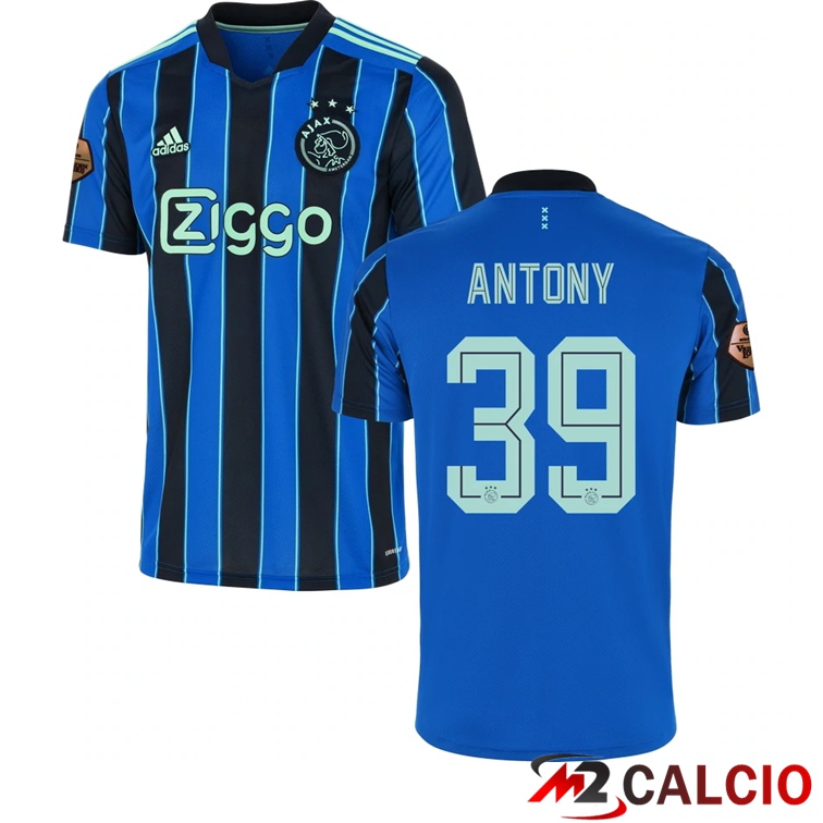 Maglia AFC Ajax（ANTONY 39）Seconda Blu 2021/2022