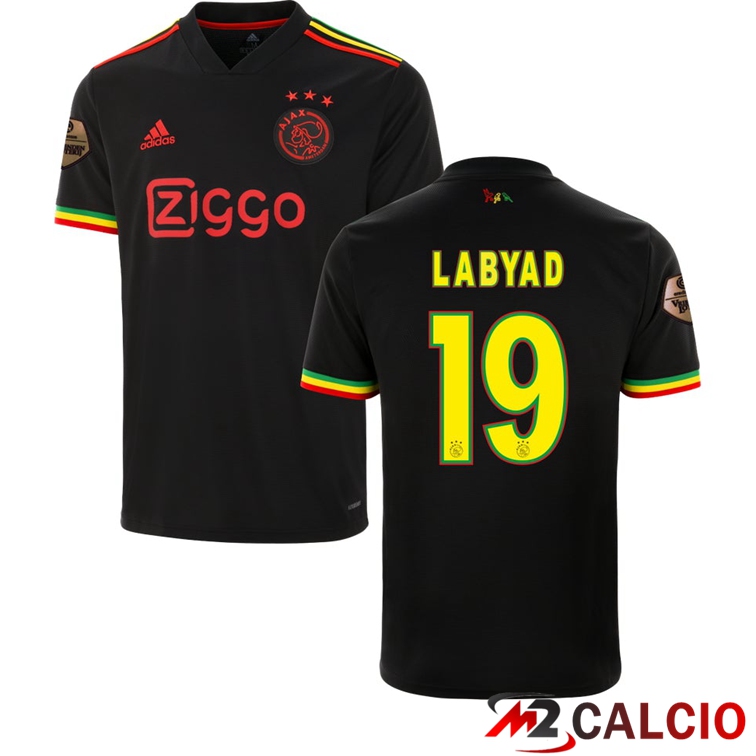 Maglia AFC Ajax（LABYAD 19）Terza Nero 2021/2022