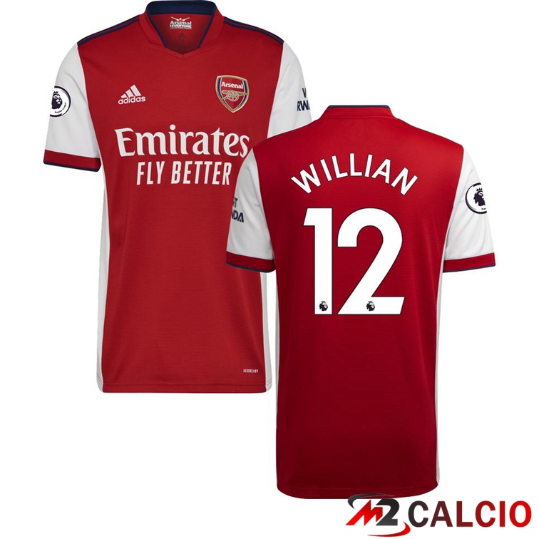 Maglia FC Arsenal (WILLIAN 12) Prima Rosso/Bianco 2021/2022