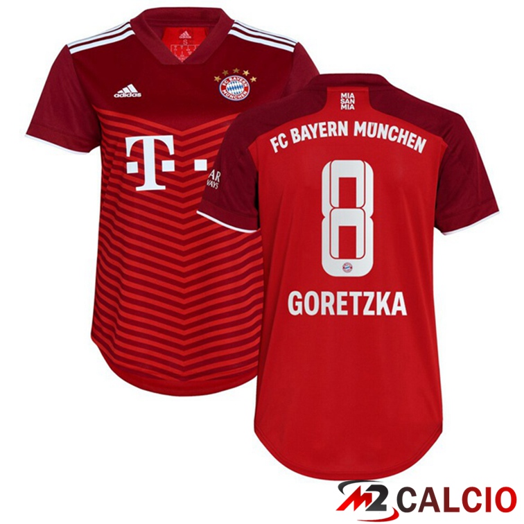 Maglia Bayern Monaco (Goretzka 8) Donna Prima Rosso 2021/22