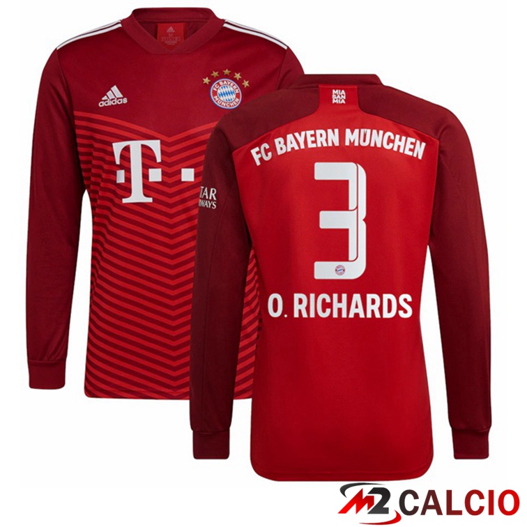 Maglia Bayern Monaco (O. Richards 3) Manica Lunga Prima Rosso 2021/22