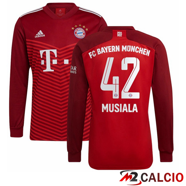 Maglia Bayern Monaco (Musiala 42) Manica Lunga Prima Rosso 2021/22