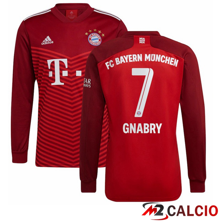 Maglia Bayern Monaco (Gnabry 7) Manica Lunga Prima Rosso 2021/22