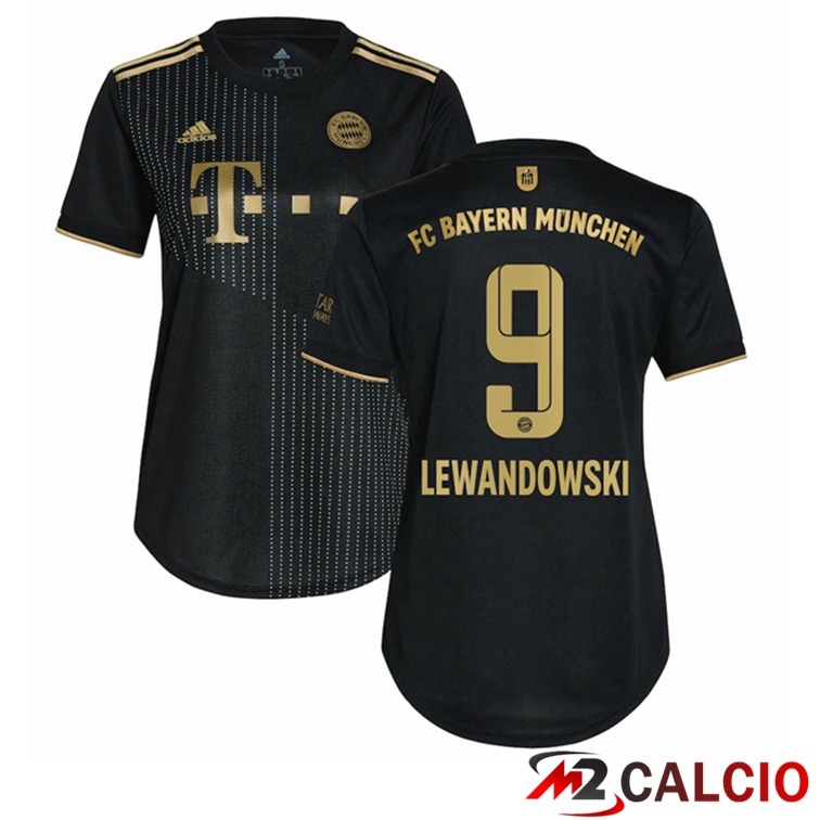 Maglia Bayern Monaco (Lewandowski 9) Donna Seconda Nero 2021/22