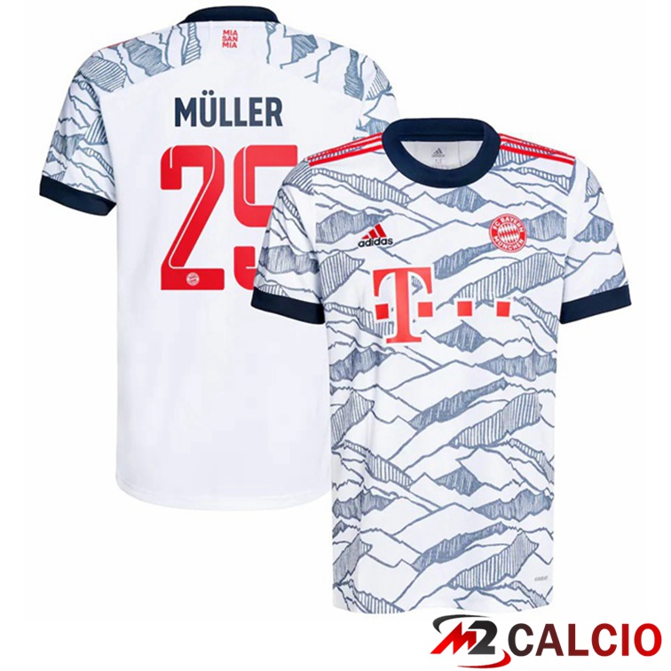 Maglia Bayern Monaco (Müller 25) Terza Bianco 2021/22