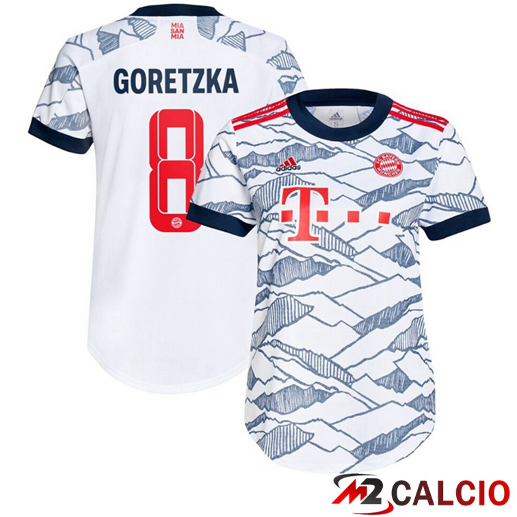 Maglia Bayern Monaco (Goretzka 8) Donna Terza Bianco 2021/22