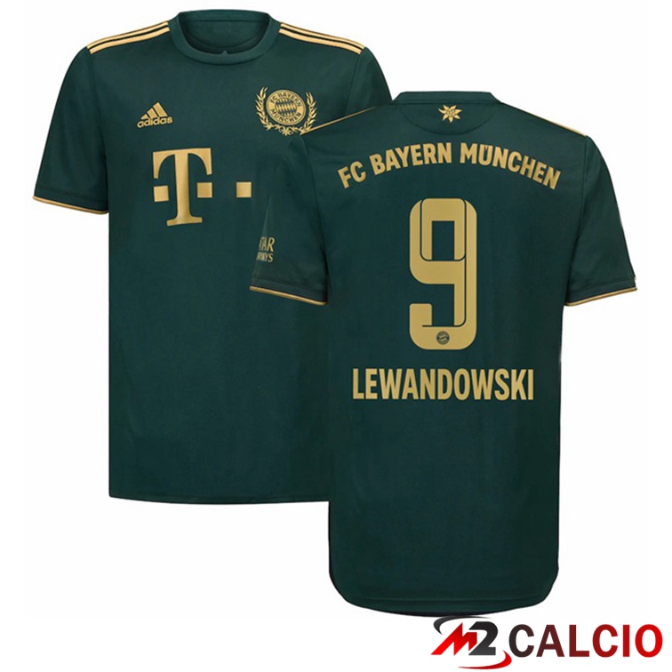 Maglia Bayern Monaco (Lewandowski 9) Quatrieme Verde 2021/22