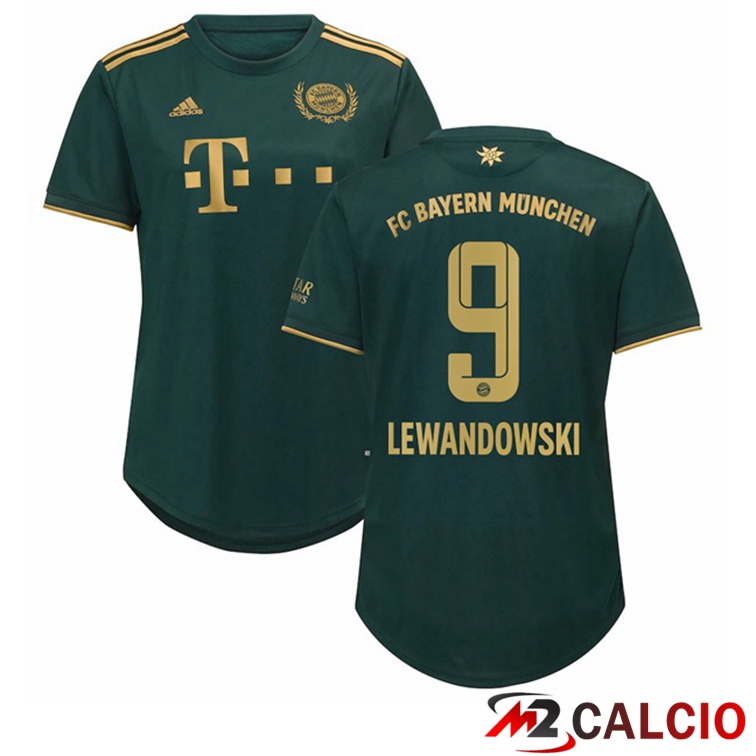 Maglia Bayern Monaco (Lewandowski 9) Donna Quatrieme Verde 2021/22