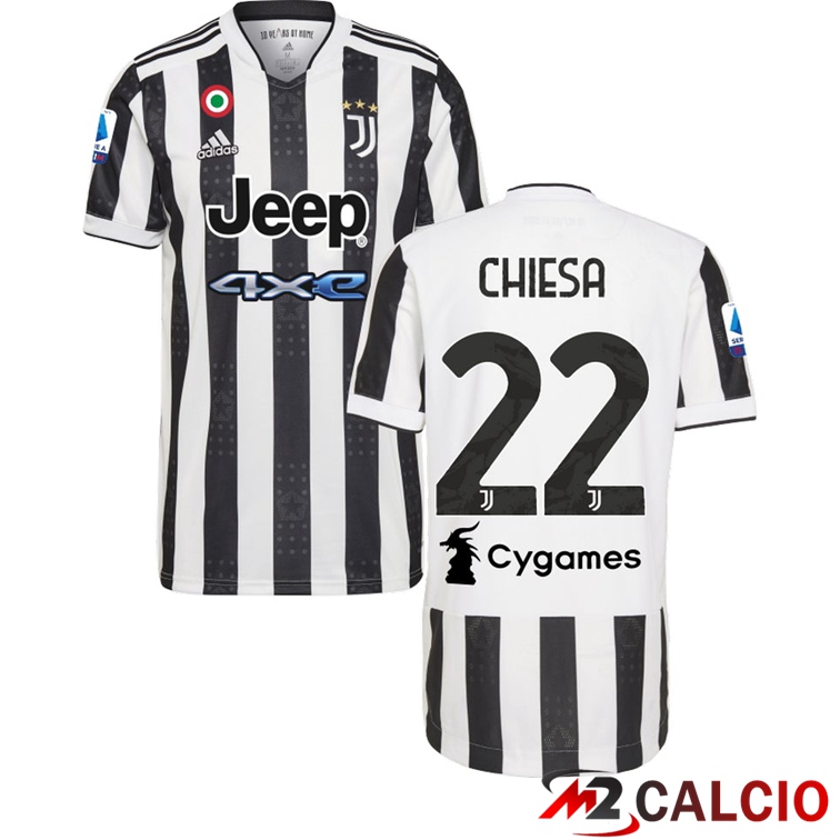 Maglia Juventus (CHIESA 22) Prima Nero/Bianco 2021/2022