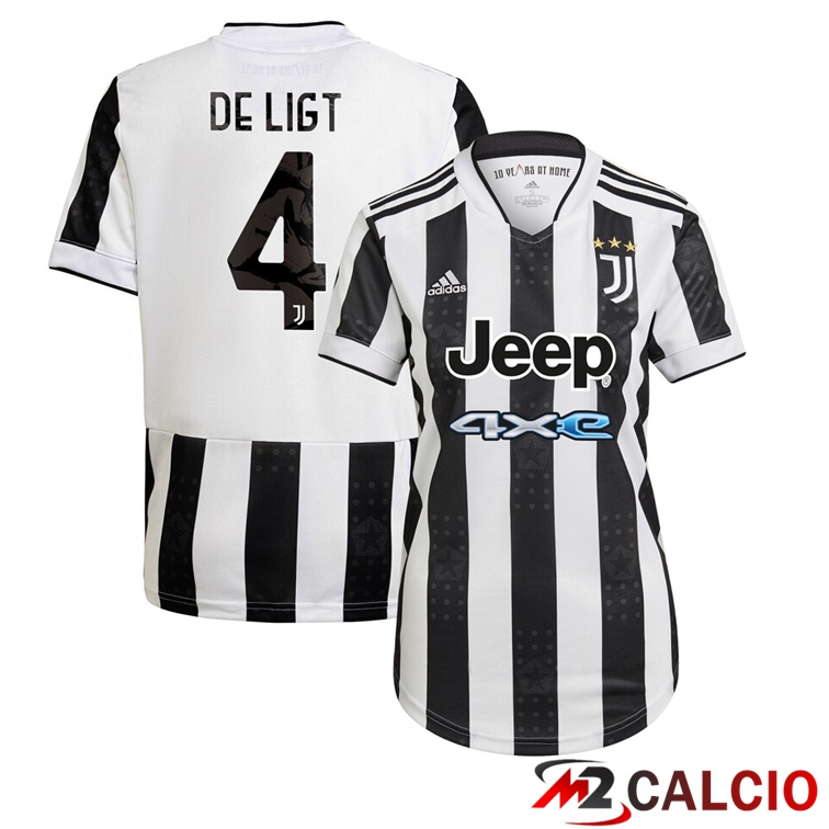 Maglia Juventus (De Ligt 4) Donna Prima Nero/Bianco 2021/2022