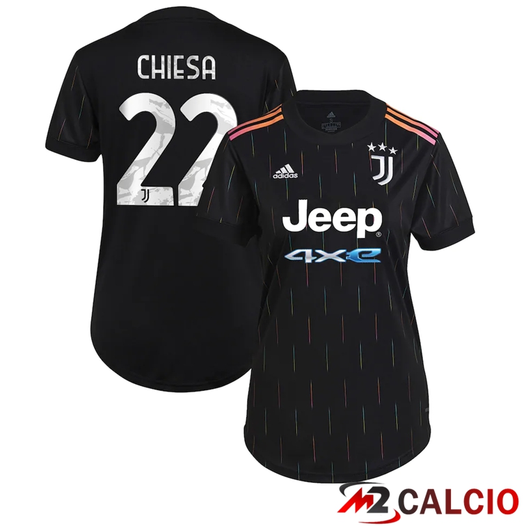 Maglia Juventus (CHIESA 22) Donna Seconda Nero 2021/2022
