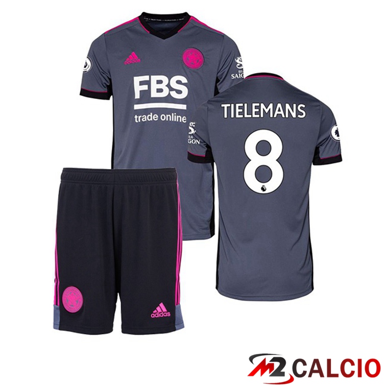 Maglia Leicester City (TIELEMANS 8) Bambino Terza Grigio 2021/22