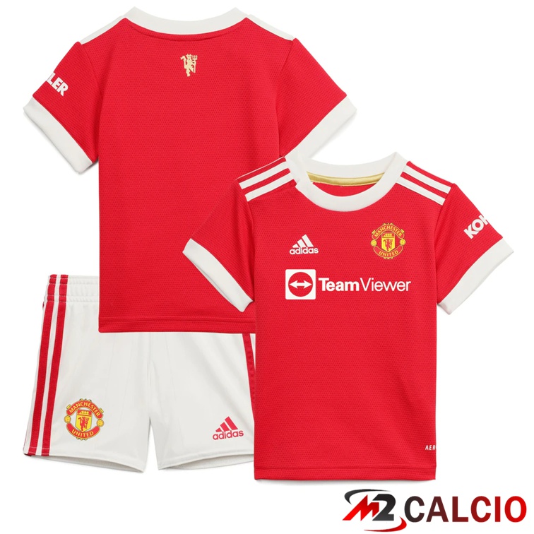 Maglie Calcio Manchester United Bambino Prima Rosso 2021/2022