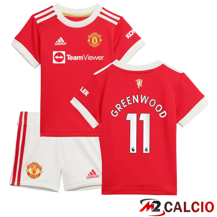 Maglia Manchester United (GREENWOOD 11) Bambino Prima Rosso 2021/2022