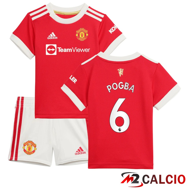 Maglia Manchester United (POGBA 6) Bambino Prima Rosso 2021/2022