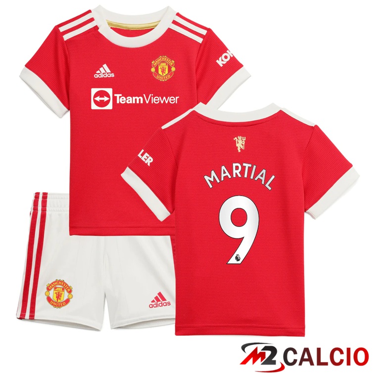 Maglia Manchester United (MARTIAL 9) Bambino Prima Rosso 2021/2022