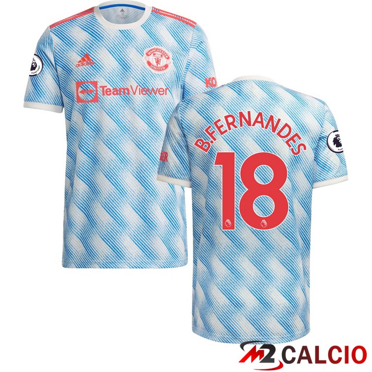 Maglia Manchester United (B.FERNANDES 18) Seconda Blu/Bianco 2021/2022