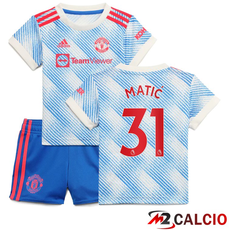 Maglia Manchester United (Matić 31) Bambino Seconda Blu/Bianco 2021/2022