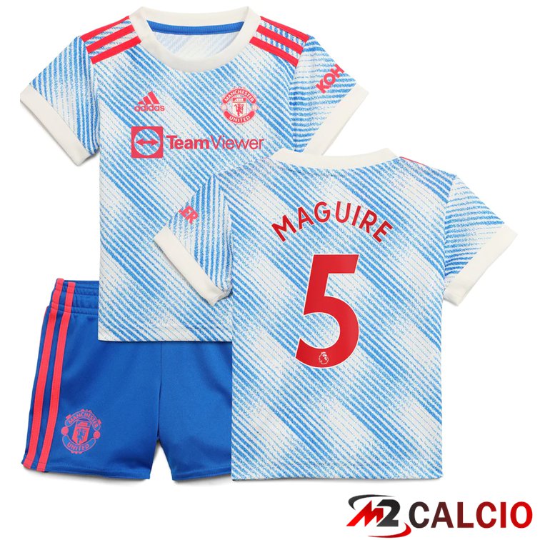 Maglia Manchester United (MAGUIRE 5) Bambino Seconda Blu/Bianco 2021/2022