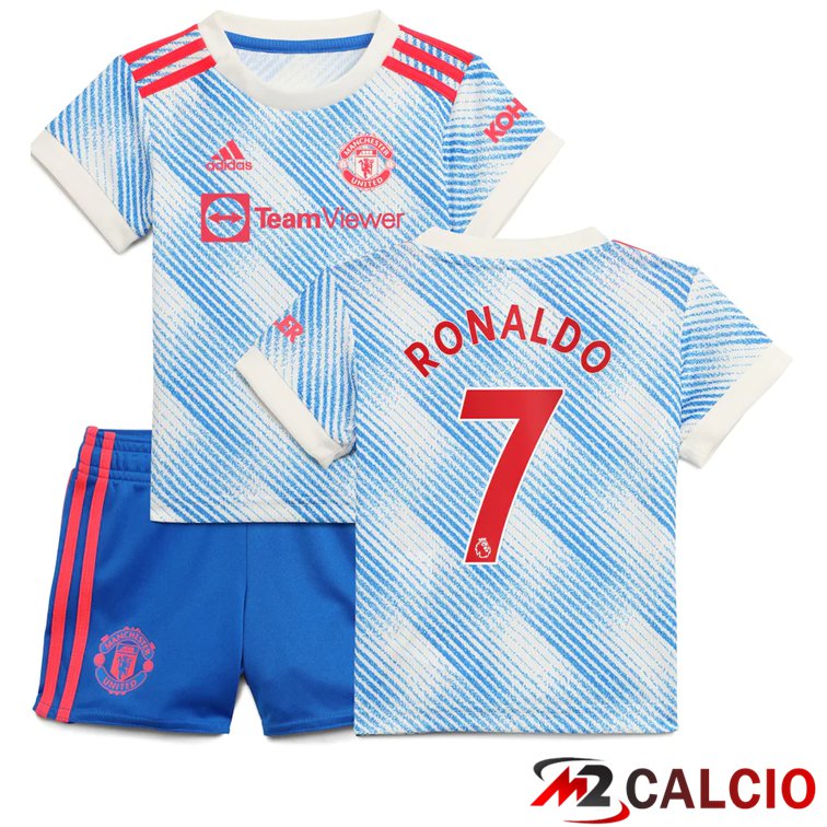 Maglia Manchester United (RONALDO 7) Bambino Seconda Blu/Bianco 2021/2022