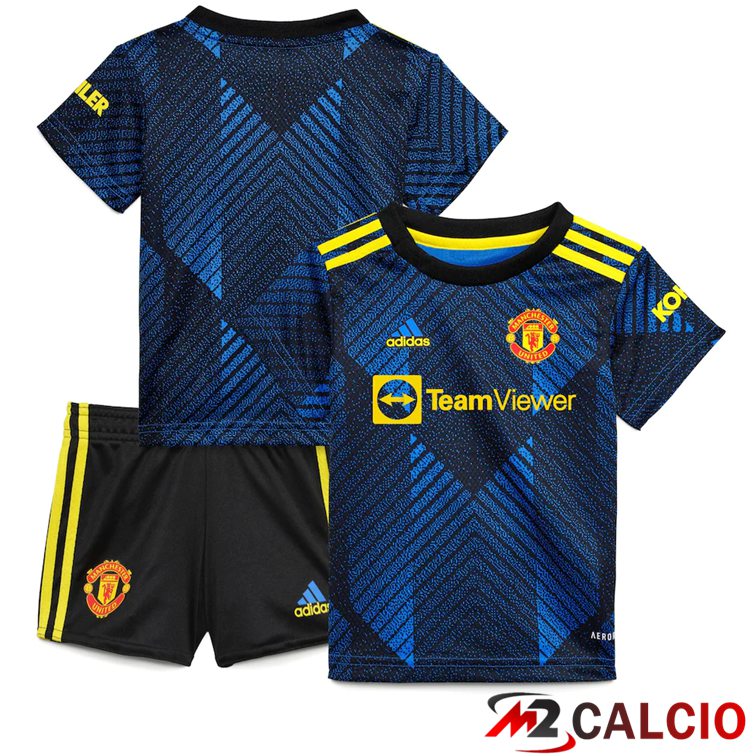 Maglie Calcio Manchester United Bambino Terza Blu Scuro 2021/2022