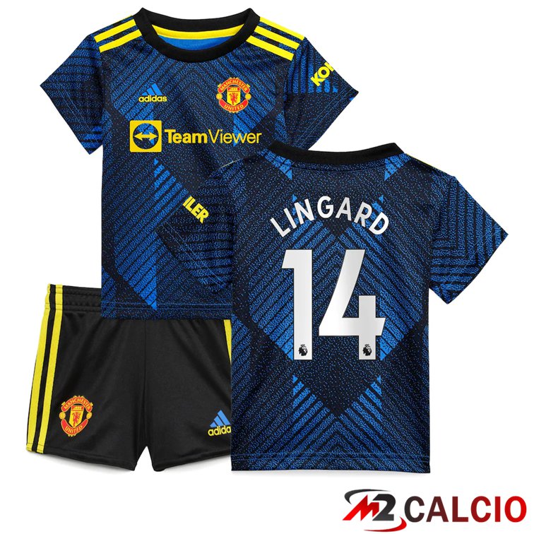 Maglia Manchester United (Lingard 14) Bambino Terza Blu Scuro 2021/2022