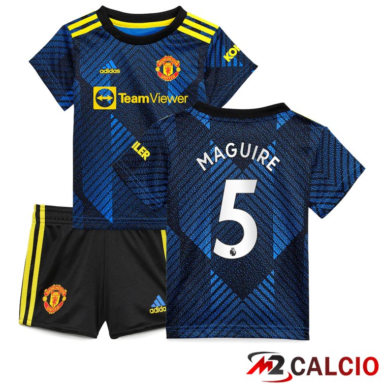 Maglia Manchester United (MAGUIRE 5) Bambino Terza Blu Scuro 2021/2022