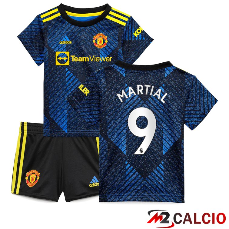 Maglia Manchester United (MARTIAL 9) Bambino Terza Blu Scuro 2021/2022