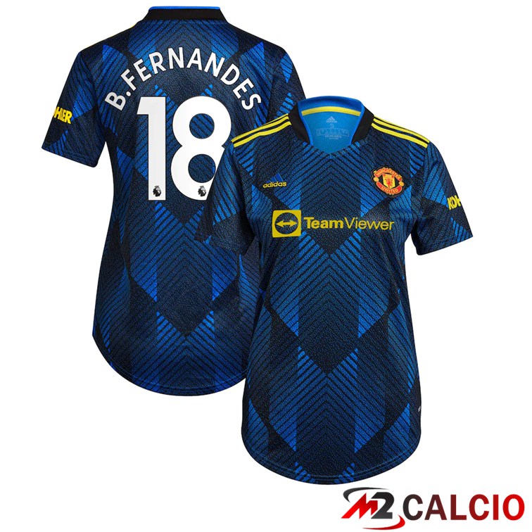 Maglia Manchester United (B.FERNANDES 18) Donna Terza Blu Scuro 2021/2022