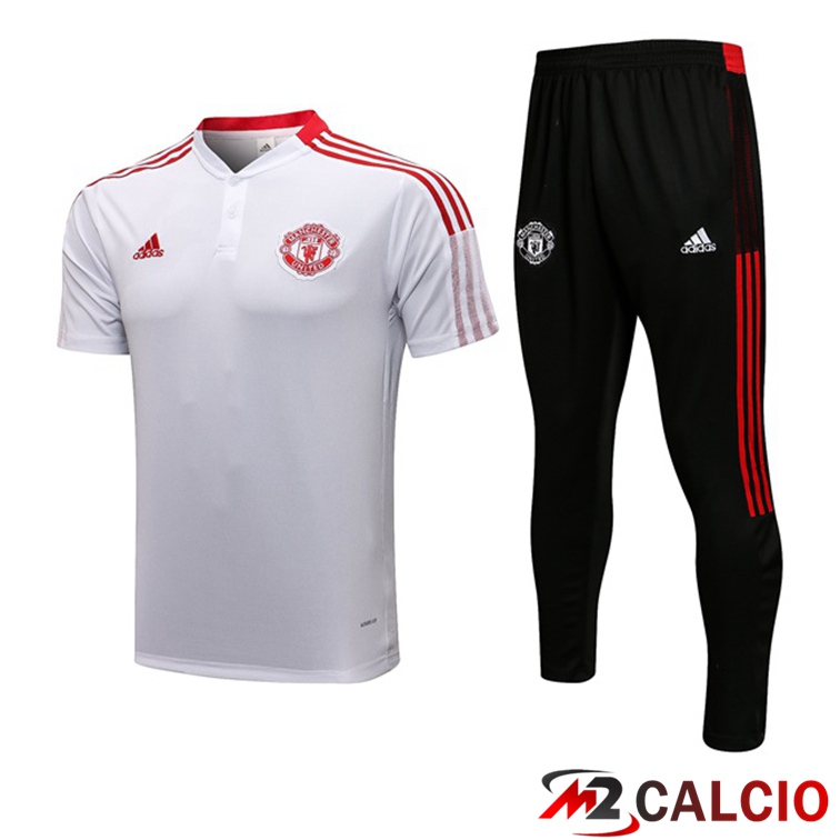 Maglia Polo Manchester United + Pantaloni Bianco 2021/2022