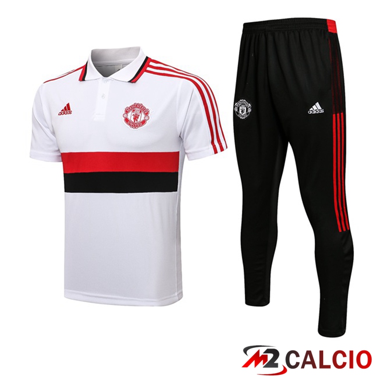 Maglia Polo Manchester United + Pantaloni Bianco 2021/2022