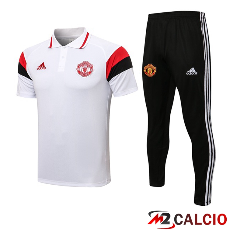 Maglia Polo Manchester United + Pantaloni Bianco 2021/2022
