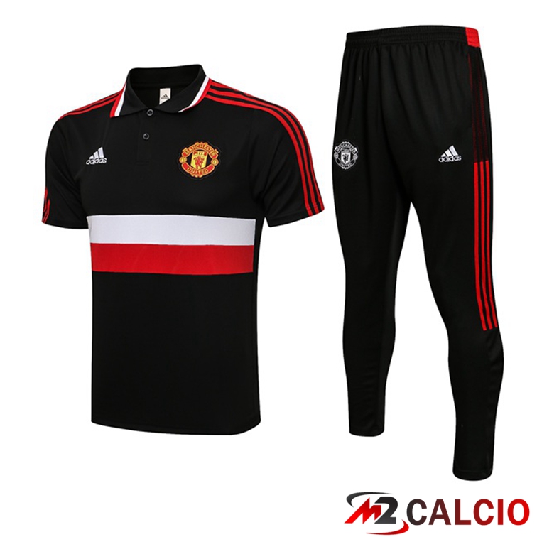 Maglia Polo Manchester United + Pantaloni Nero 2021/2022